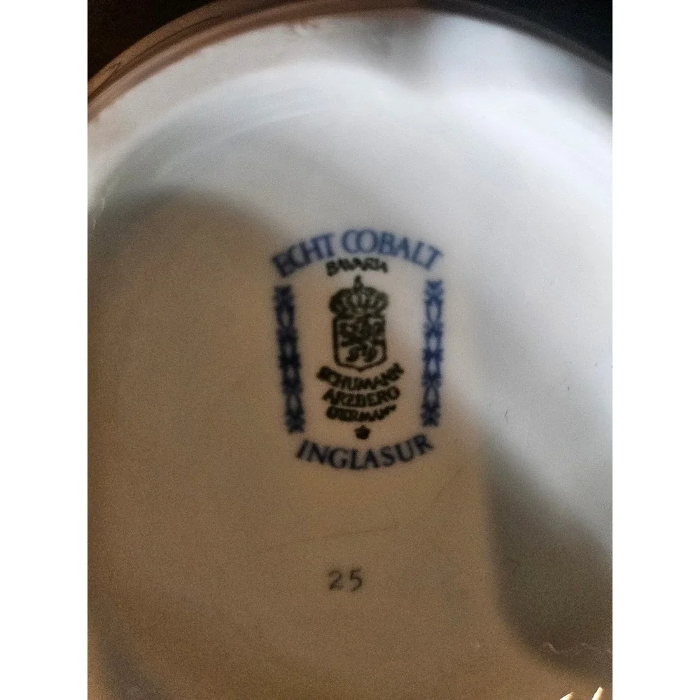 Schumann Arzberg Bowl Vintage White Blue Floral Echt Cobalt Bavaria Germany